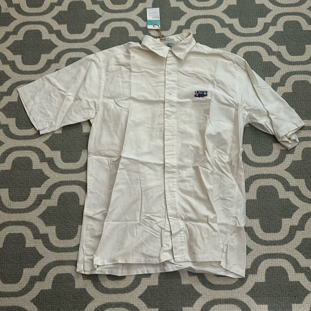 Vintage Izod Lacoste short sleeve button down Shirt size Large